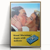 Retro Gillette Shaving Poster - Vintage Bathroom Wall Art Print