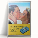 Retro Gillette Shaving Poster - Vintage Bathroom Wall Art Print