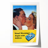 Retro Gillette Shaving Poster - Vintage Bathroom Wall Art Print