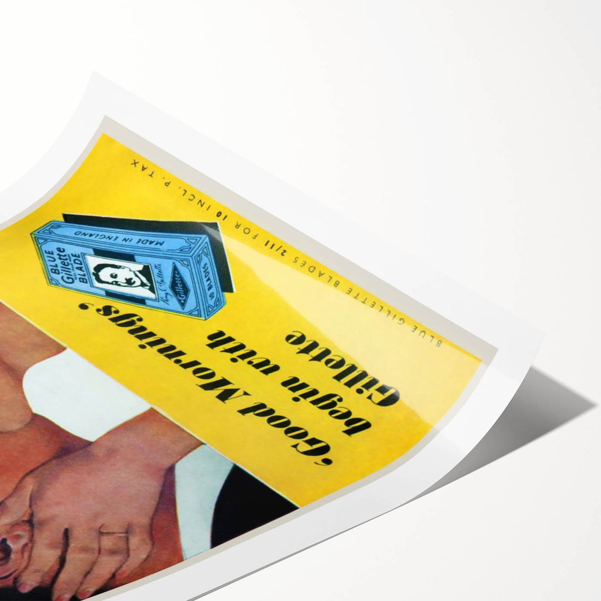 Retro Gillette Shaving Poster - Vintage Bathroom Wall Art Print