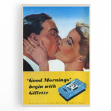 Retro Gillette Shaving Poster - Vintage Bathroom Wall Art Print