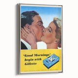 Retro Gillette Shaving Poster - Vintage Bathroom Wall Art Print