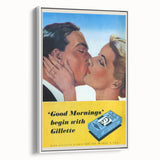 Retro Gillette Shaving Poster - Vintage Bathroom Wall Art Print