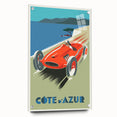 Retro Côte d'Azur Travel Poster – Vintage Racing Car Art