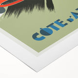 Retro Côte d'Azur Travel Poster – Vintage Racing Car Art