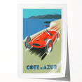Retro Côte d'Azur Travel Poster – Vintage Racing Car Art