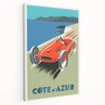 Retro Côte d'Azur Travel Poster – Vintage Racing Car Art