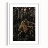 Realism Art Print of Royal Escape | Dark Forest and Brave Companions