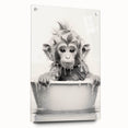Bathroom Wall Art - Adorable Monkey Bath Scene Minimalist Decor