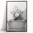 Bathroom Wall Art - Adorable Monkey Bath Scene Minimalist Decor