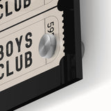 Boys Club Ticket Wall Art – Kids Wall Art Prints for Playroom