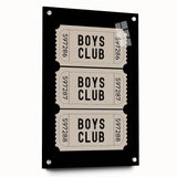 Boys Club Ticket Wall Art – Kids Wall Art Prints for Playroom