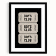 Boys Club Ticket Wall Art – Kids Wall Art Prints for Playroom
