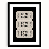 Boys Club Ticket Wall Art – Kids Wall Art Prints for Playroom