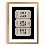 Boys Club Ticket Wall Art – Kids Wall Art Prints for Playroom
