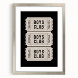 Boys Club Ticket Wall Art – Kids Wall Art Prints for Playroom
