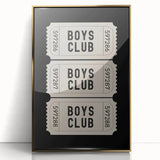 Boys Club Ticket Wall Art – Kids Wall Art Prints for Playroom