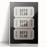 Boys Club Ticket Wall Art – Kids Wall Art Prints for Playroom
