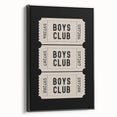 Boys Club Ticket Wall Art – Kids Wall Art Prints for Playroom