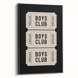 Boys Club Ticket Wall Art – Kids Wall Art Prints for Playroom