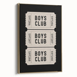Boys Club Ticket Wall Art – Kids Wall Art Prints for Playroom