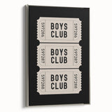 Boys Club Ticket Wall Art – Kids Wall Art Prints for Playroom