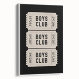 Boys Club Ticket Wall Art – Kids Wall Art Prints for Playroom
