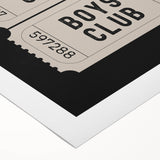 Boys Club Ticket Wall Art – Kids Wall Art Prints for Playroom