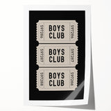 Boys Club Ticket Wall Art – Kids Wall Art Prints for Playroom