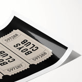 Boys Club Ticket Wall Art – Kids Wall Art Prints for Playroom