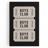 Boys Club Ticket Wall Art – Kids Wall Art Prints for Playroom