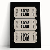 Boys Club Ticket Wall Art – Kids Wall Art Prints for Playroom