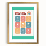 Daily Acts of Kindness - Kids Educational Wall Art Motivational Print