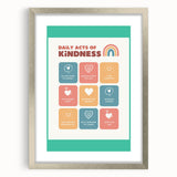 Daily Acts of Kindness - Kids Educational Wall Art Motivational Print