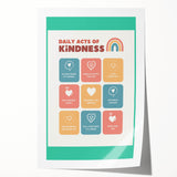 Daily Acts of Kindness - Kids Educational Wall Art Motivational Print