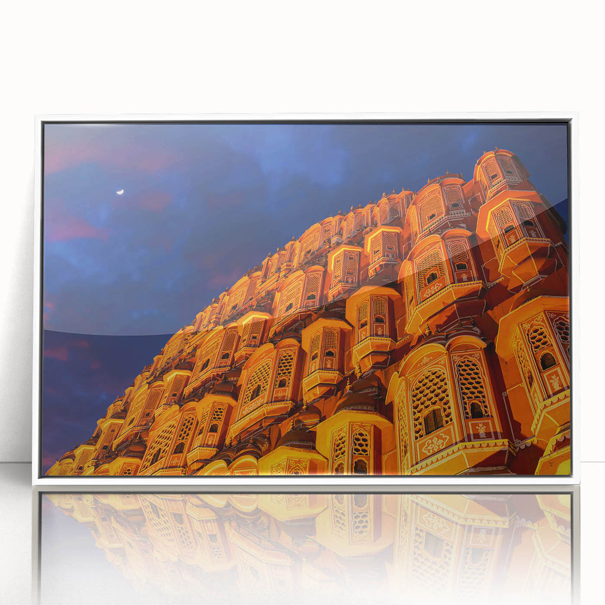 Art deco poster featuring an acrylic print of India's landscape in muted earth tones, ideal for modern art wall decor.