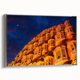 Framed canvas of vintage-style Indian landscape painting in muted earth tones, ideal for bedroom wall art.