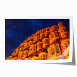 Extra large rolled print of a floral Indian landscape in vibrant earth tones, ideal for dining room wall art.
