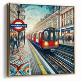 Landscape painting of London in muted silver and gold tones on framed canvas, ideal for bedroom wall decor.