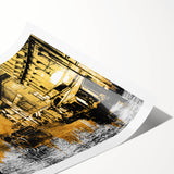 Extra large rolled print featuring line art flowers and Paris scenery in monochrome, ideal for large living room wall art.