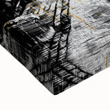 Large art of a black and white Paris landscape on stretched canvas, ideal for bedroom wall decor.