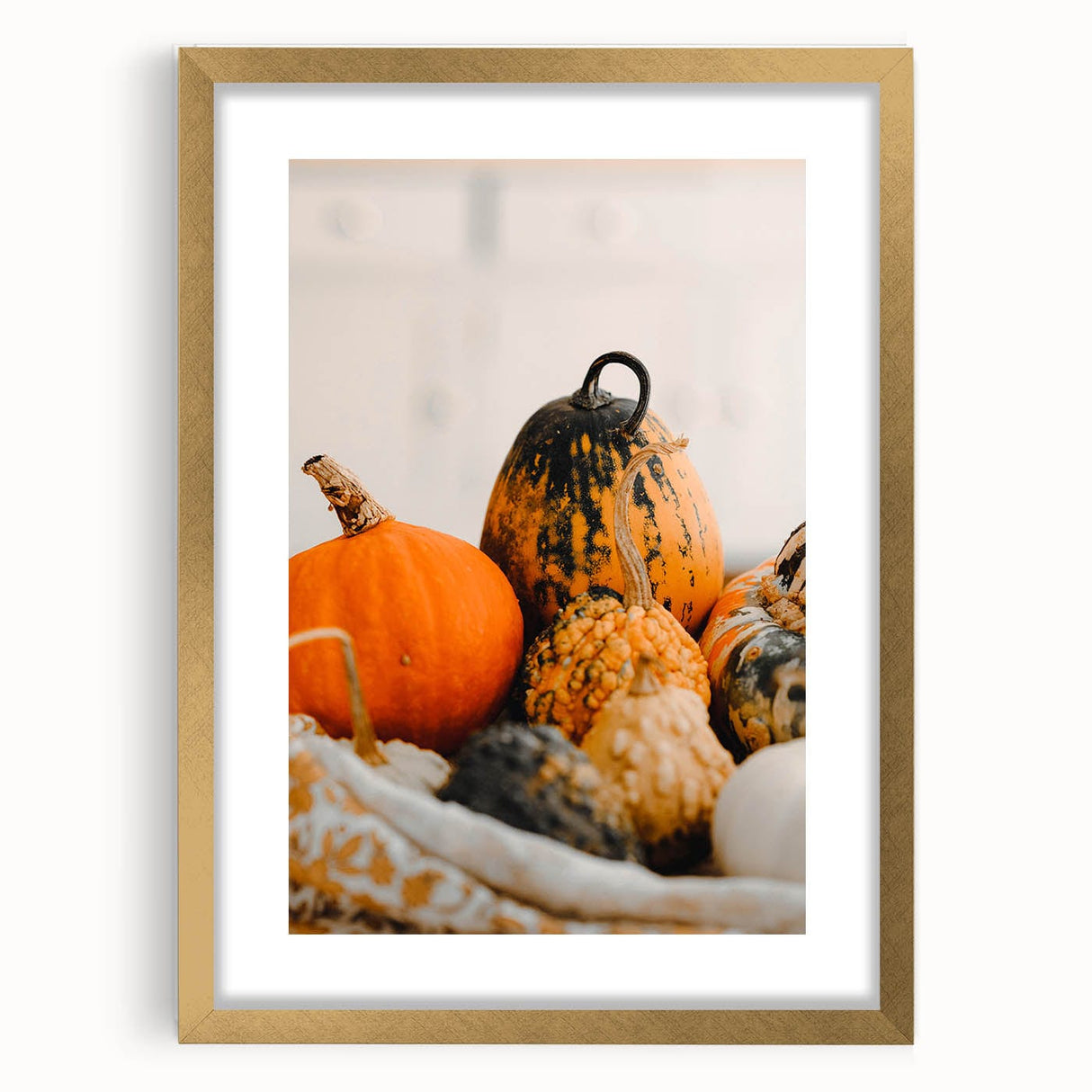 Extra large abstract art print with textured autumn hues on a framed canvas, ideal for living room decor.