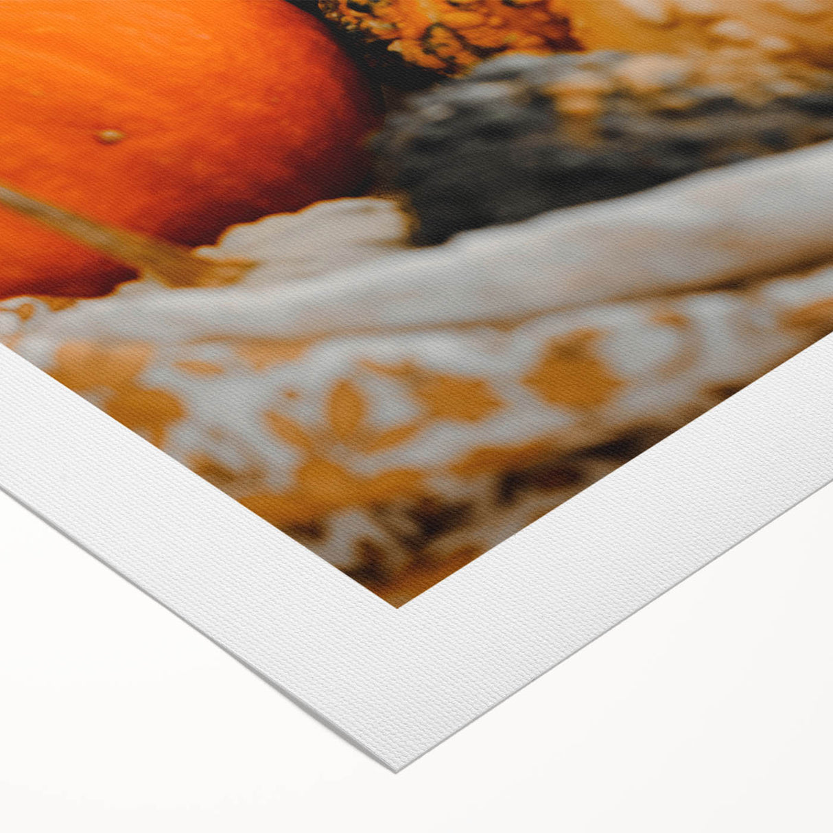 Art deco poster featuring a stylized fall scene in orange and brown tones on rolled canvas, suitable for dining room walls.