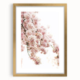 Extra large abstract art print in textured style, featuring vibrant spring hues on a gold-framed canvas.