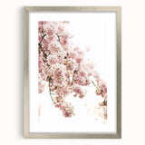 Textured art abstract print in soft pastel shades on a framed silver canvas, ideal for bedroom wall decor.