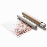 Extra large rolled print of vibrant spring floral art in pastel shades, ideal for classy bathroom wall art.