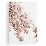 Large black and white abstract print of spring trees on stretched canvas, ideal for kitchen art.