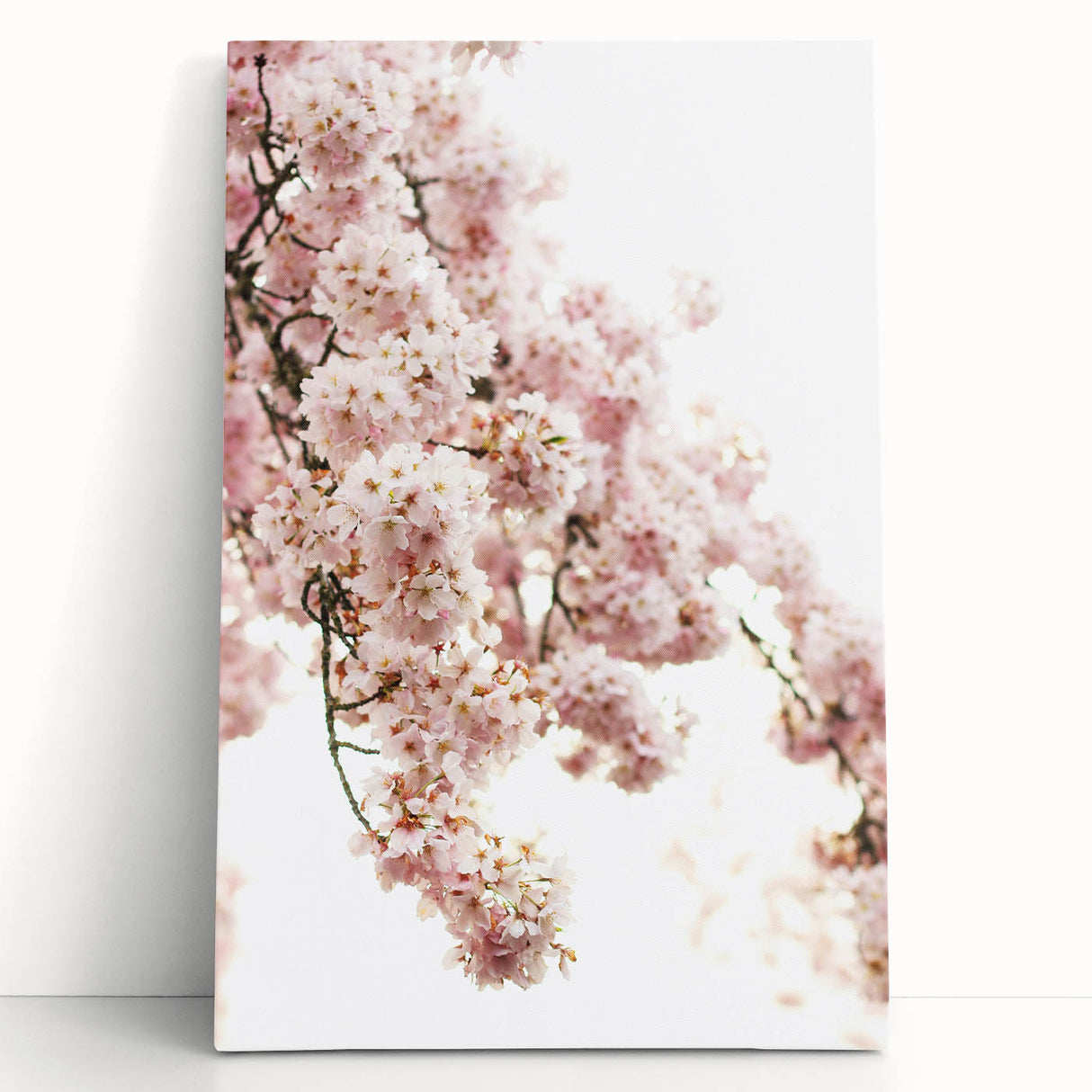 Black and white large canvas depicting abstract spring motifs, ideal for kitchen wall art or bedroom ambiance.