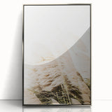 Mid-century modernist art depicting summer season in pastel shades on a framed acrylic print, ideal for nursery wall art.