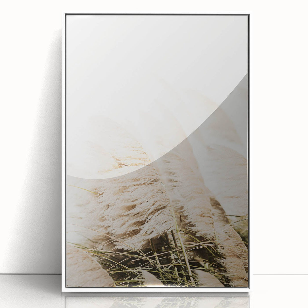 Acrylic print of a modern art deco poster featuring a summer theme in vibrant yellow and blue tones.